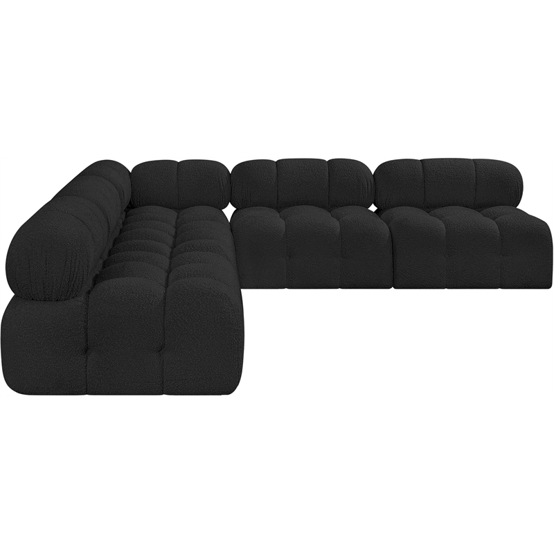 Meridian Furniture Ames Black Boucle Fabric Modular Sectional