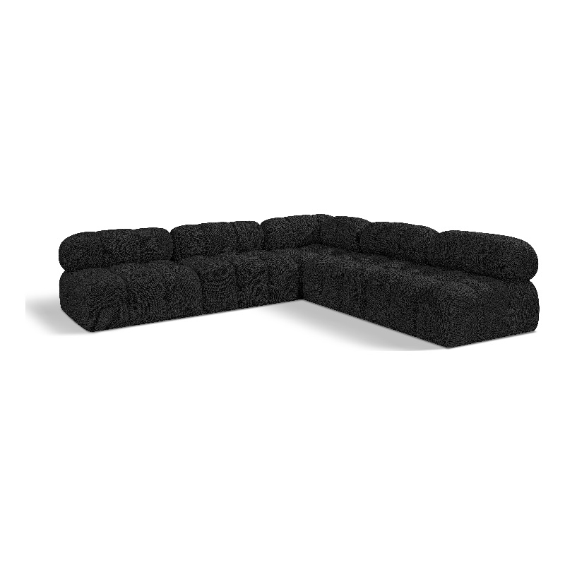 Meridian Furniture Ames Black Boucle Fabric Modular Sectional