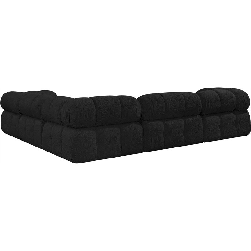 Meridian Furniture Ames Black Boucle Fabric Modular Sectional