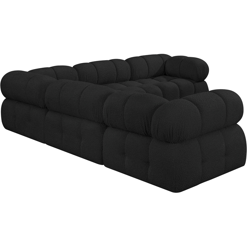 Meridian Furniture Ames Black Boucle Fabric Modular Sectional