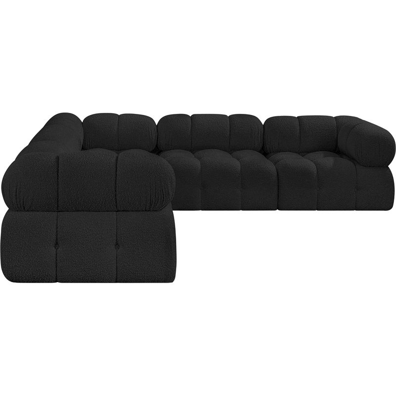 Meridian Furniture Ames Black Boucle Fabric Modular Sectional