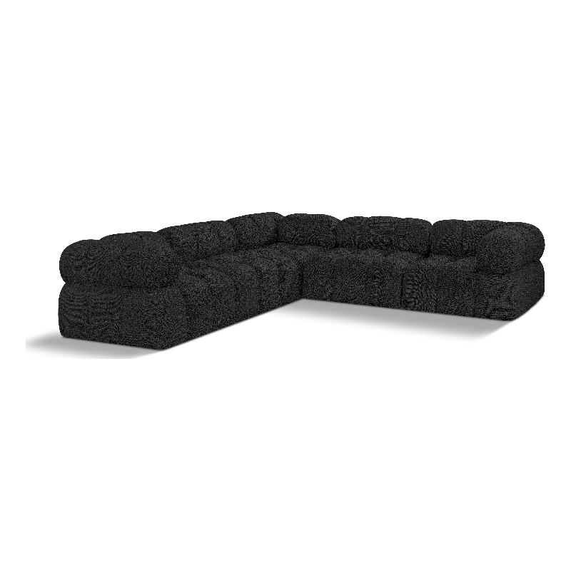 Meridian Furniture Ames Black Boucle Fabric Modular Sectional
