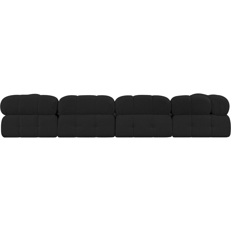 Meridian Furniture Ames Black Boucle Fabric Modular Sectional