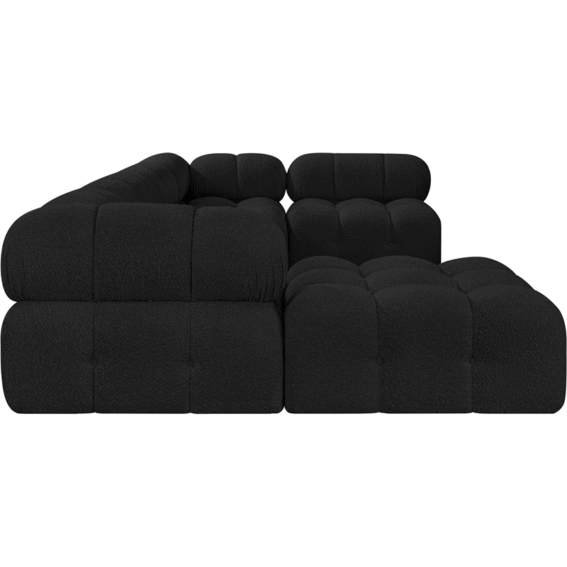 Meridian Furniture Ames Black Boucle Fabric Modular Sectional