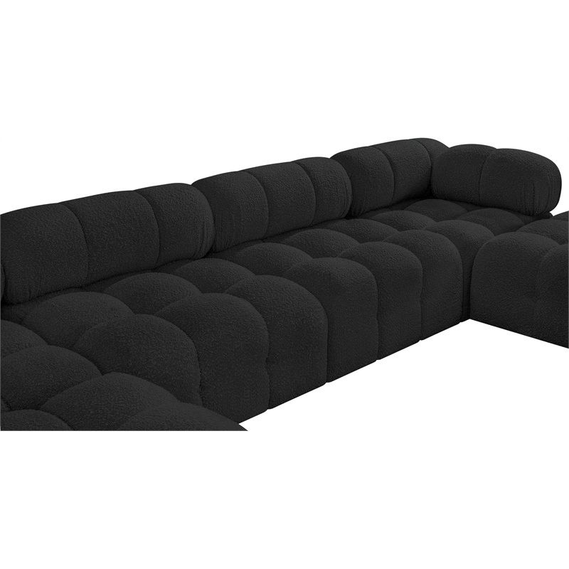 Meridian Furniture Ames Black Boucle Fabric Modular Sectional