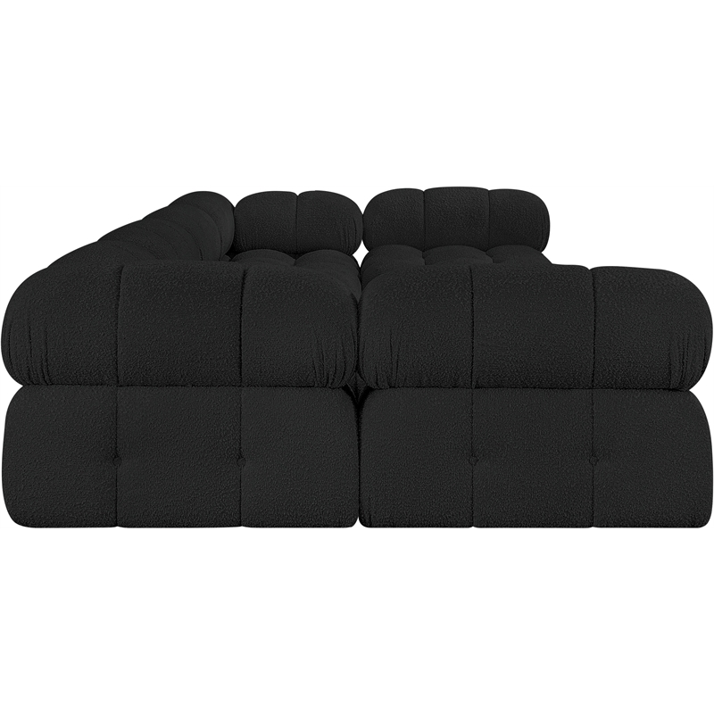 Meridian Furniture Ames Black Boucle Fabric Modular Sectional