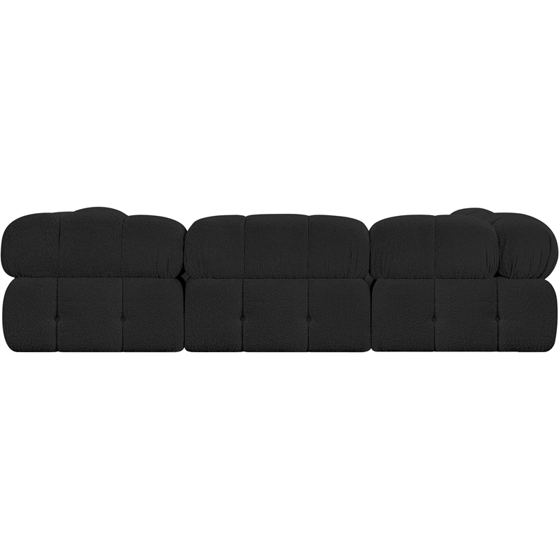 Meridian Furniture Ames Black Boucle Fabric Modular Sectional