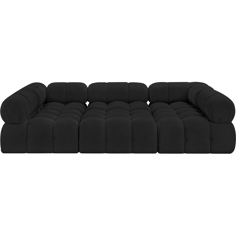 Meridian Furniture Ames Black Boucle Fabric Modular Sectional