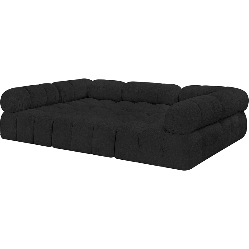 Meridian Furniture Ames Black Boucle Fabric Modular Sectional