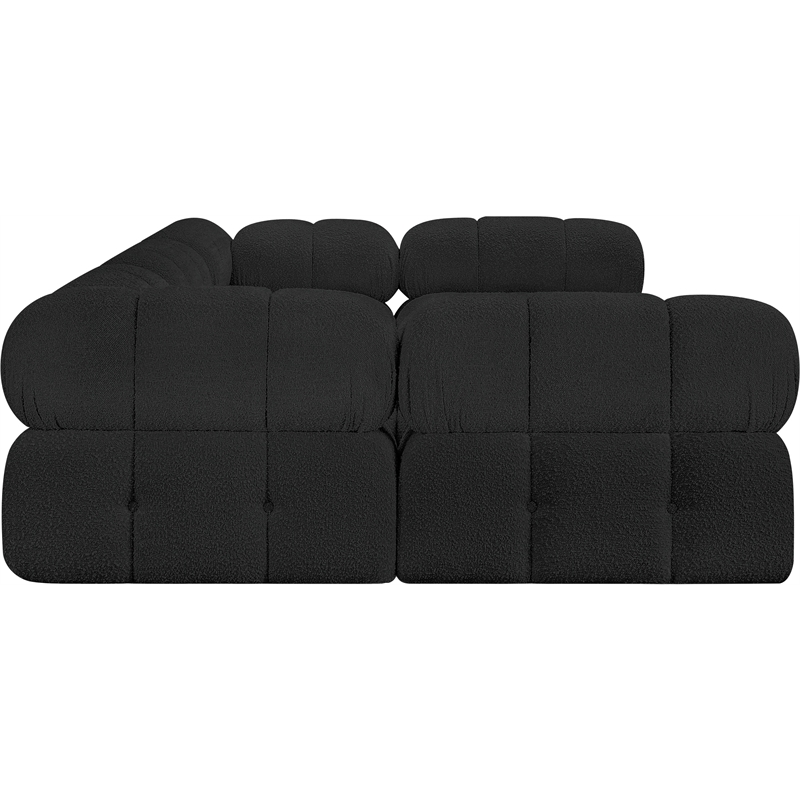Meridian Furniture Ames Black Boucle Fabric Modular Sectional