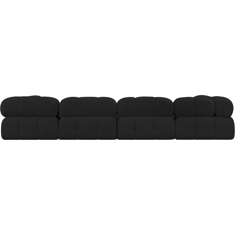 Meridian Furniture Ames Black Boucle Fabric Modular Sectional