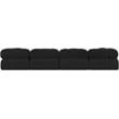 Meridian Furniture Ames Black Boucle Fabric Modular Sectional