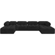 Meridian Furniture Ames Black Boucle Fabric Modular Sectional