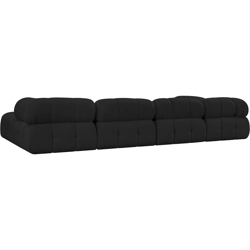 Meridian Furniture Ames Black Boucle Fabric Modular Sectional