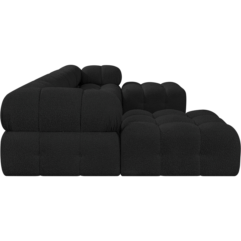 Meridian Furniture Ames Black Boucle Fabric Modular Sectional