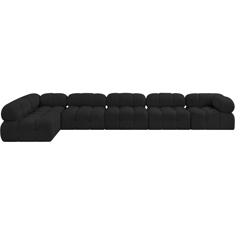Meridian Furniture Ames Black Boucle Fabric Modular Sectional