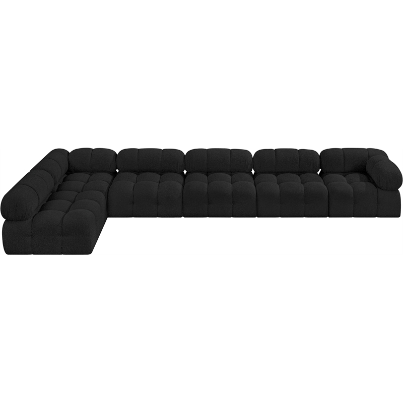 Meridian Furniture Ames Black Boucle Fabric Modular Sectional