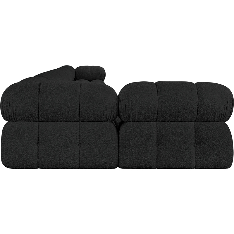 Meridian Furniture Ames Black Boucle Fabric Modular Sectional