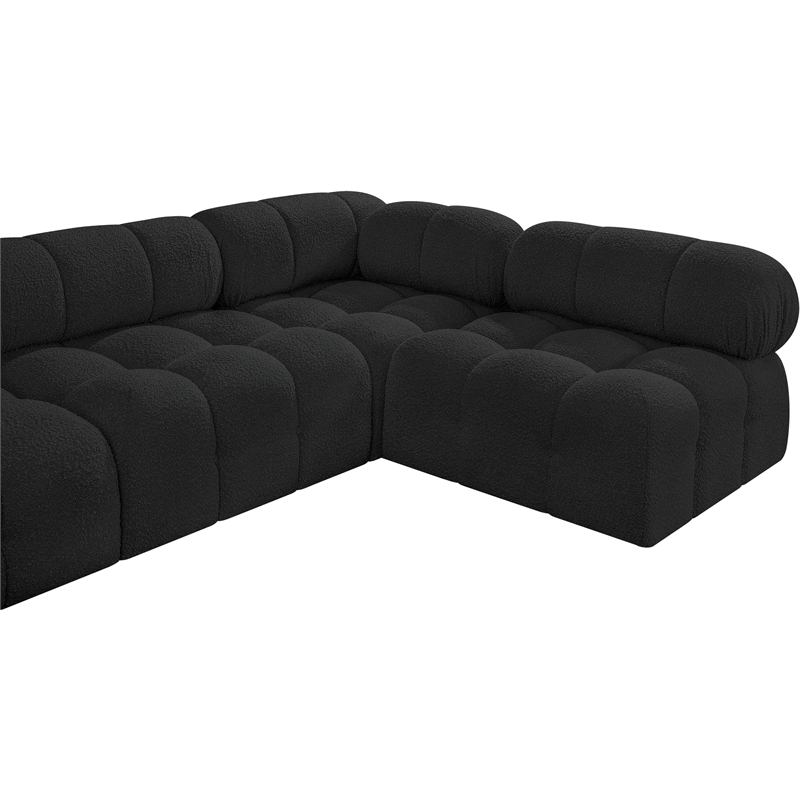 Meridian Furniture Ames Black Boucle Fabric Modular Sectional
