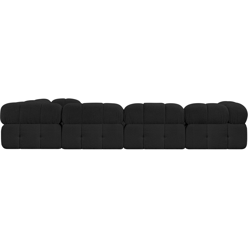 Meridian Furniture Ames Black Boucle Fabric Modular Sectional