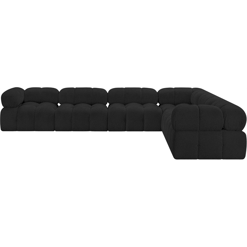 Meridian Furniture Ames Black Boucle Fabric Modular Sectional