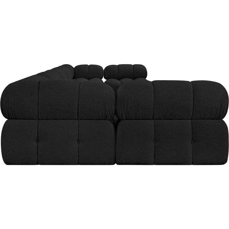 Meridian Furniture Ames Black Boucle Fabric Modular Sectional