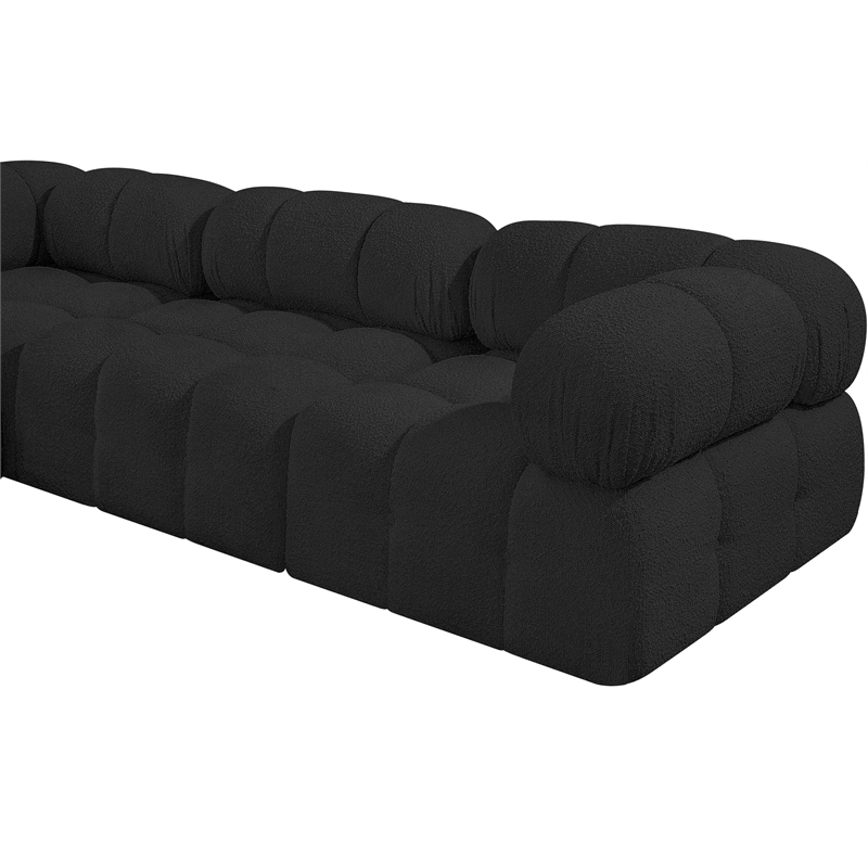 Meridian Furniture Ames Black Boucle Fabric Modular Sectional