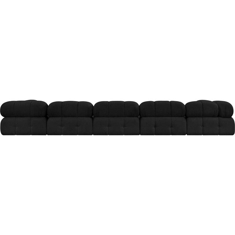Meridian Furniture Ames Black Boucle Fabric Modular Sectional