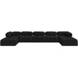 Meridian Furniture Ames Black Boucle Fabric Modular Sectional