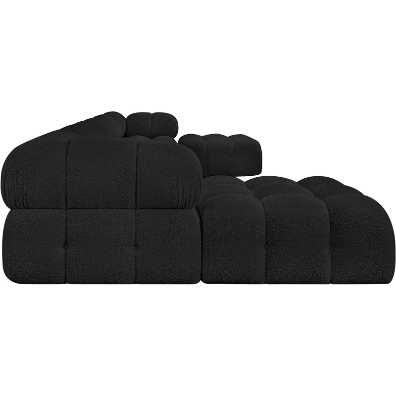 Meridian Furniture Ames Black Boucle Fabric Modular Sectional
