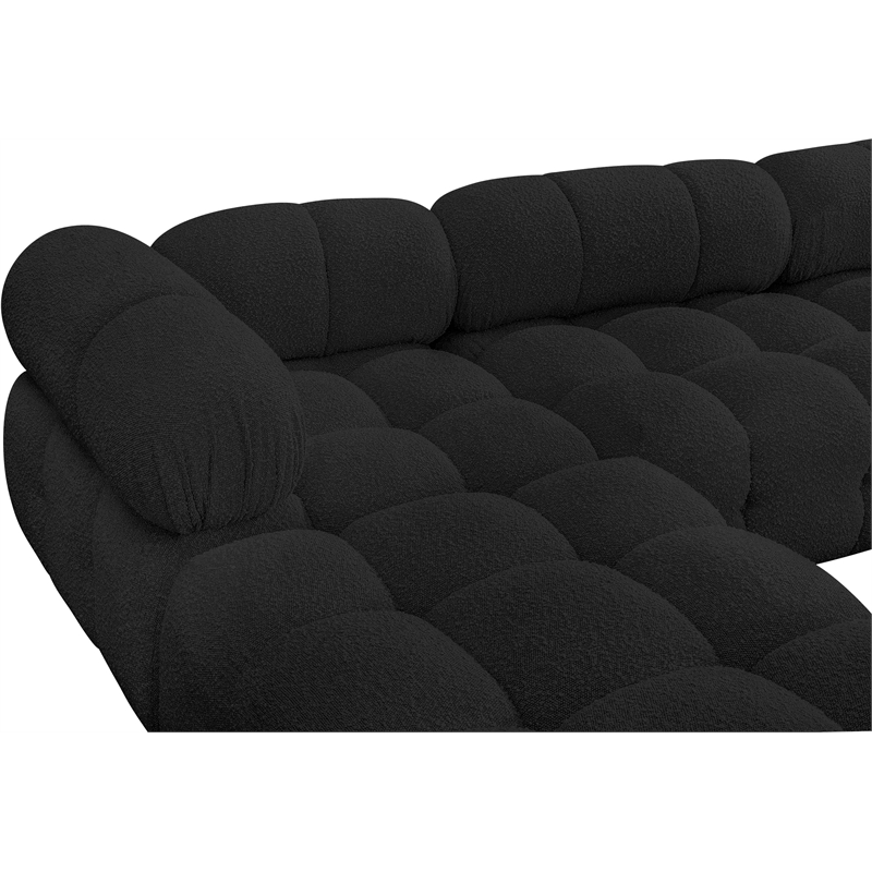 Meridian Furniture Ames Black Boucle Fabric Modular Sectional