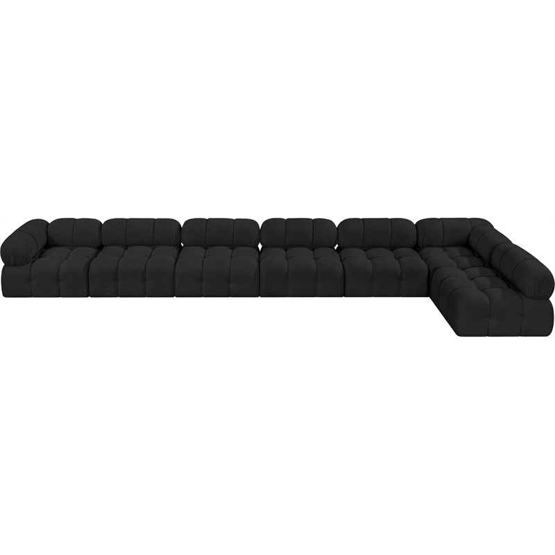 Meridian Furniture Ames Black Boucle Fabric Modular Sectional