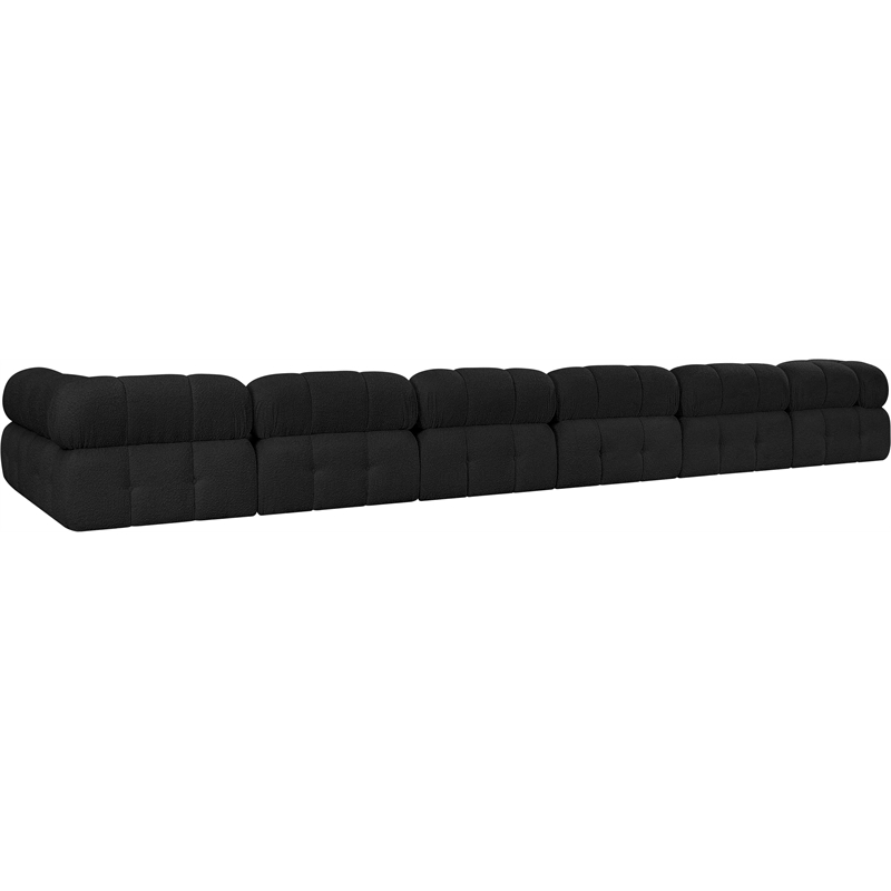 Meridian Furniture Ames Black Boucle Fabric Modular Sectional