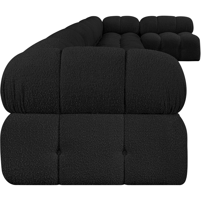 Meridian Furniture Ames Black Boucle Fabric Modular Sectional