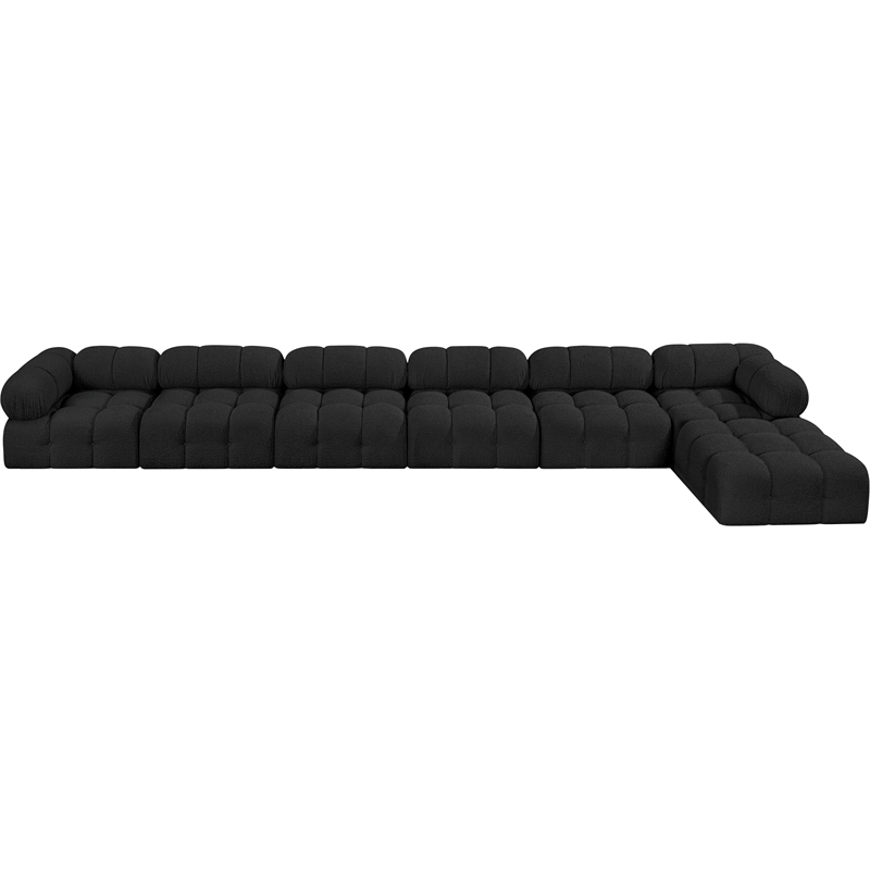 Meridian Furniture Ames Black Boucle Fabric Modular Sectional