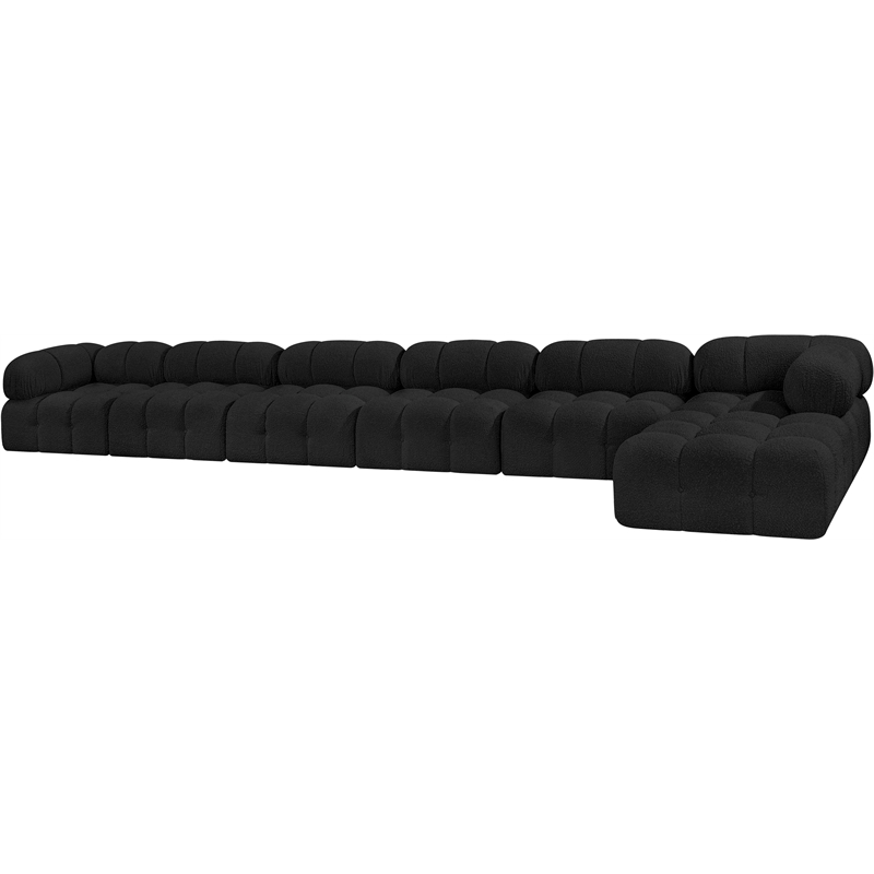 Meridian Furniture Ames Black Boucle Fabric Modular Sectional