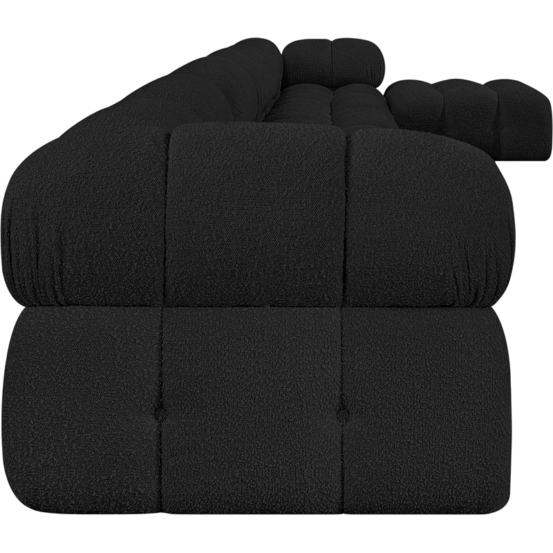 Meridian Furniture Ames Black Boucle Fabric Modular Sectional