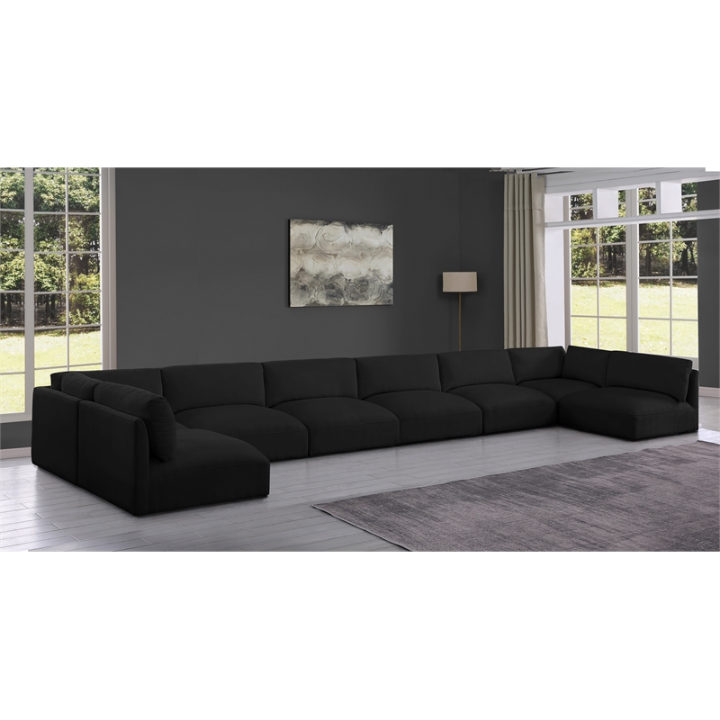 Meridian Furniture Ease Black Fabric Modular Sectional