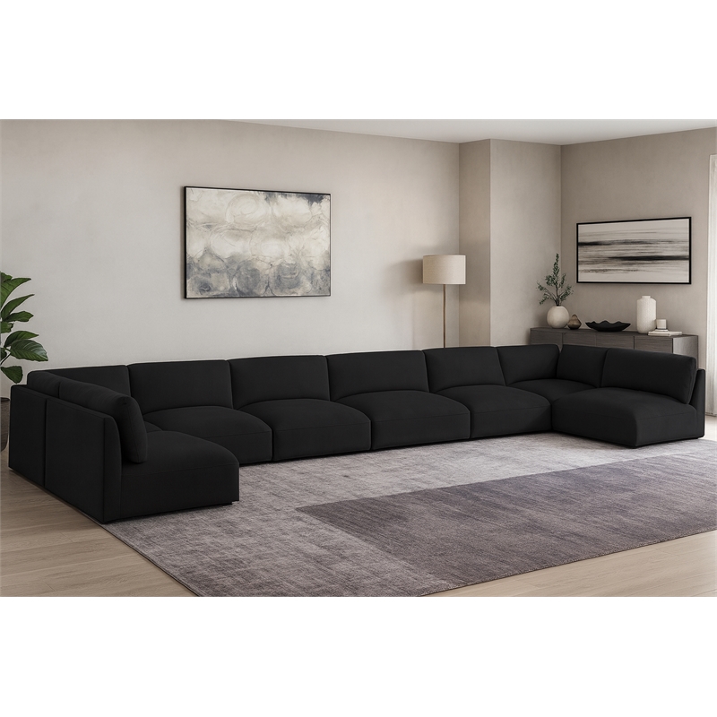 Meridian Furniture Ease Black Fabric Modular Sectional