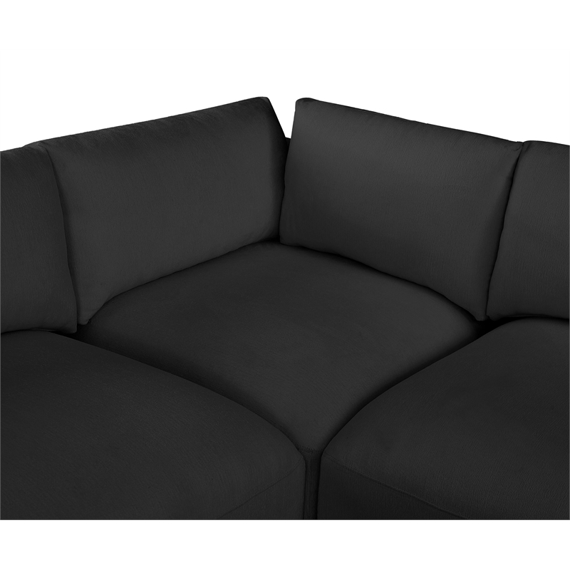 Meridian Furniture Ease Black Fabric Modular Sectional