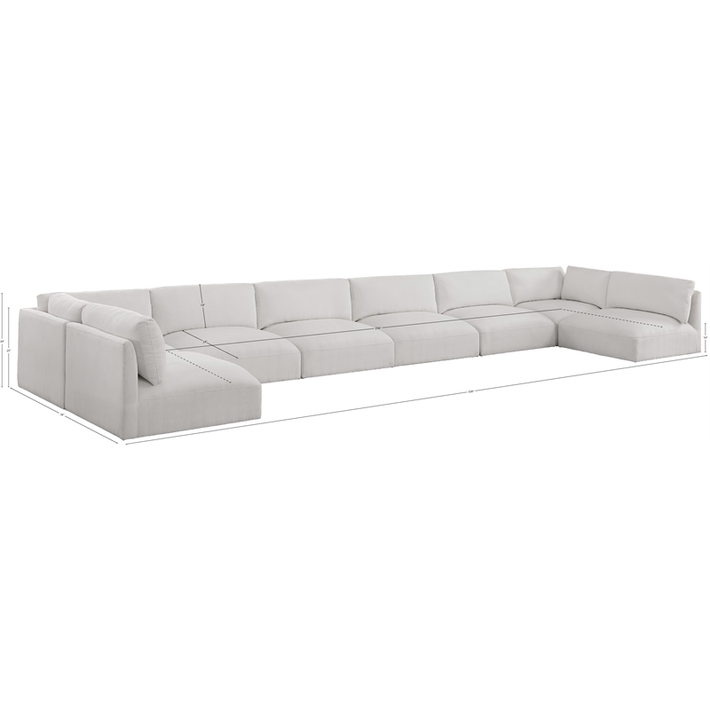 Meridian Furniture Ease Cream Fabric Modular Sectional