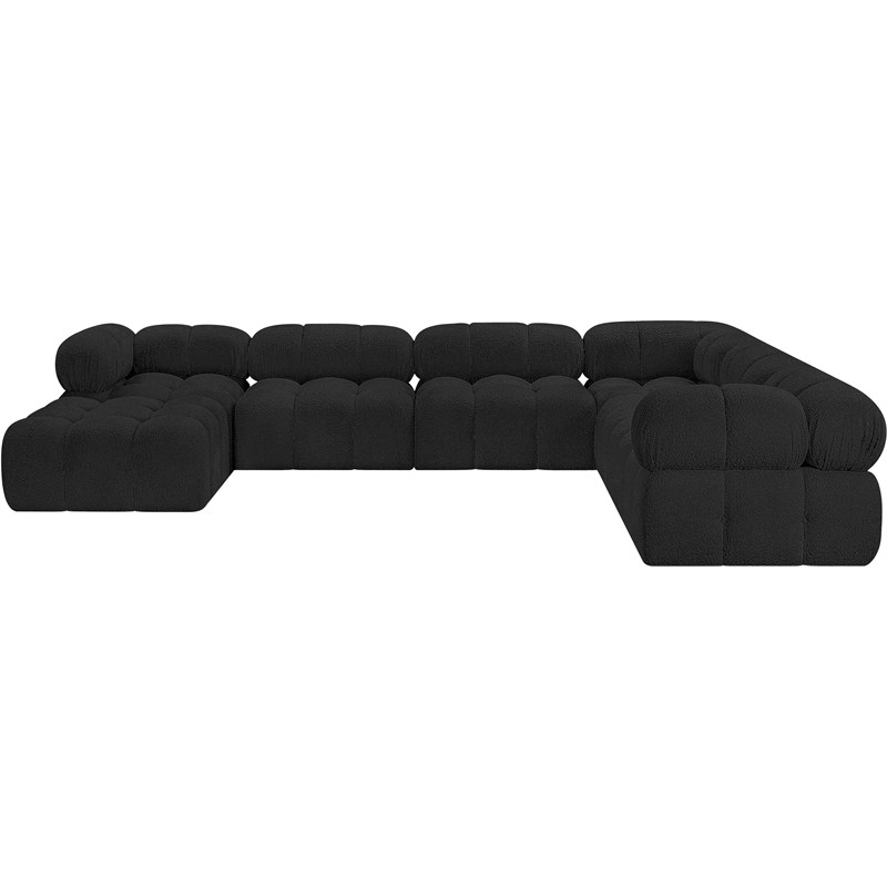 Meridian Furniture Ames Black Boucle Fabric Modular Sectional