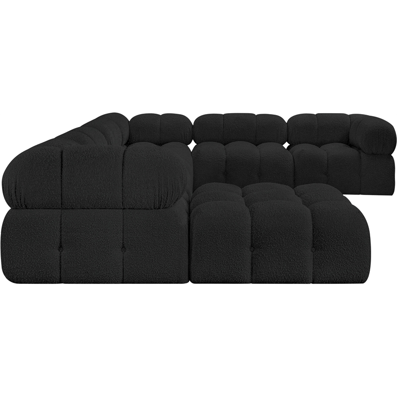 Meridian Furniture Ames Black Boucle Fabric Modular Sectional