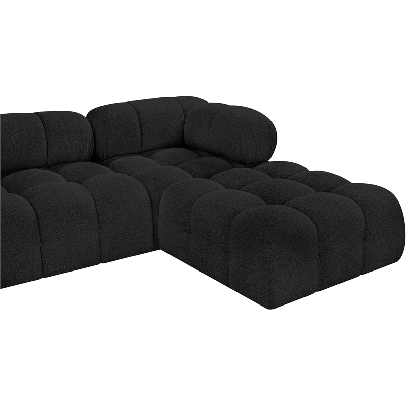 Meridian Furniture Ames Black Boucle Fabric Modular Sectional