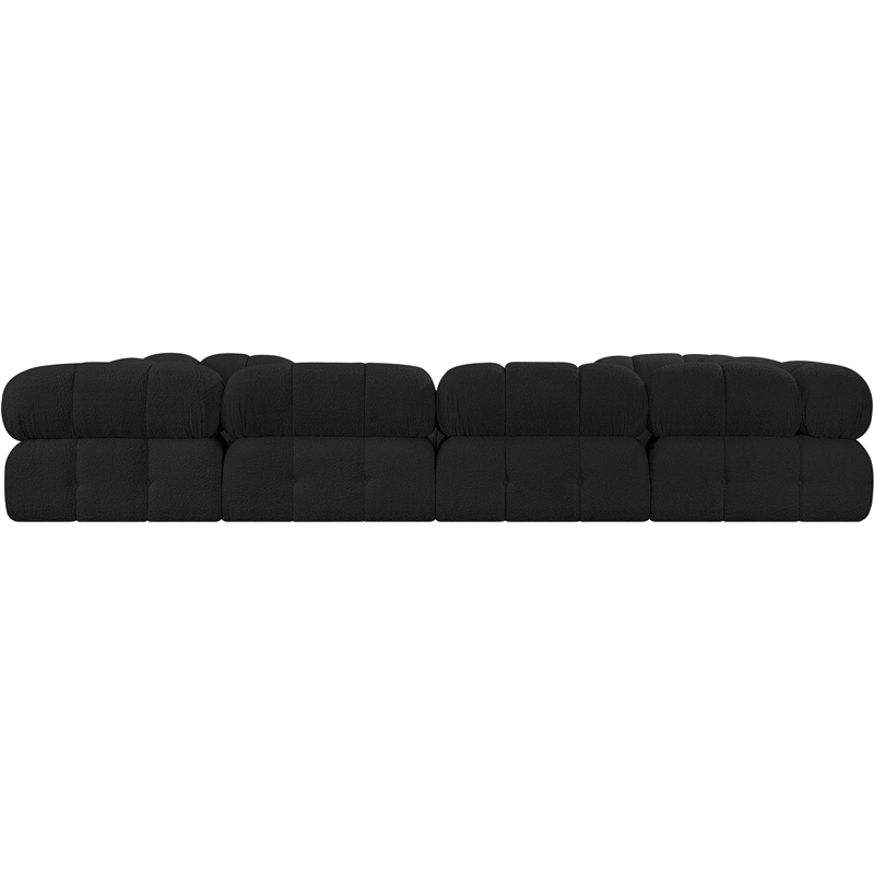 Meridian Furniture Ames Black Boucle Fabric Modular Sectional