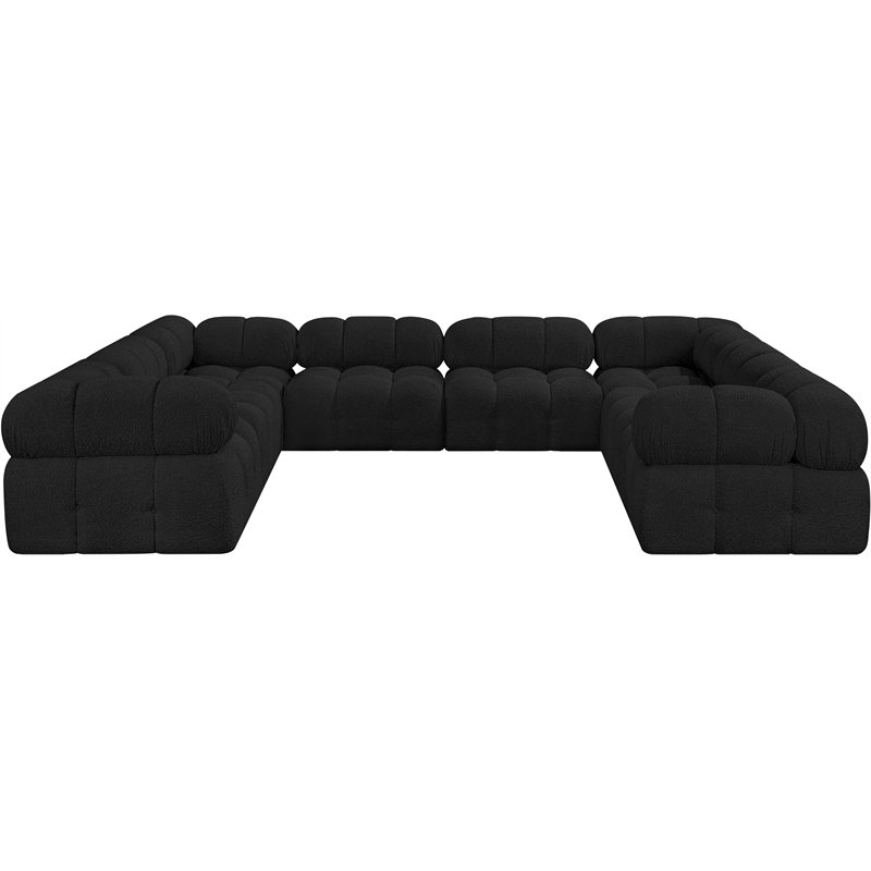 Meridian Furniture Ames Black Boucle Fabric Modular Sectional