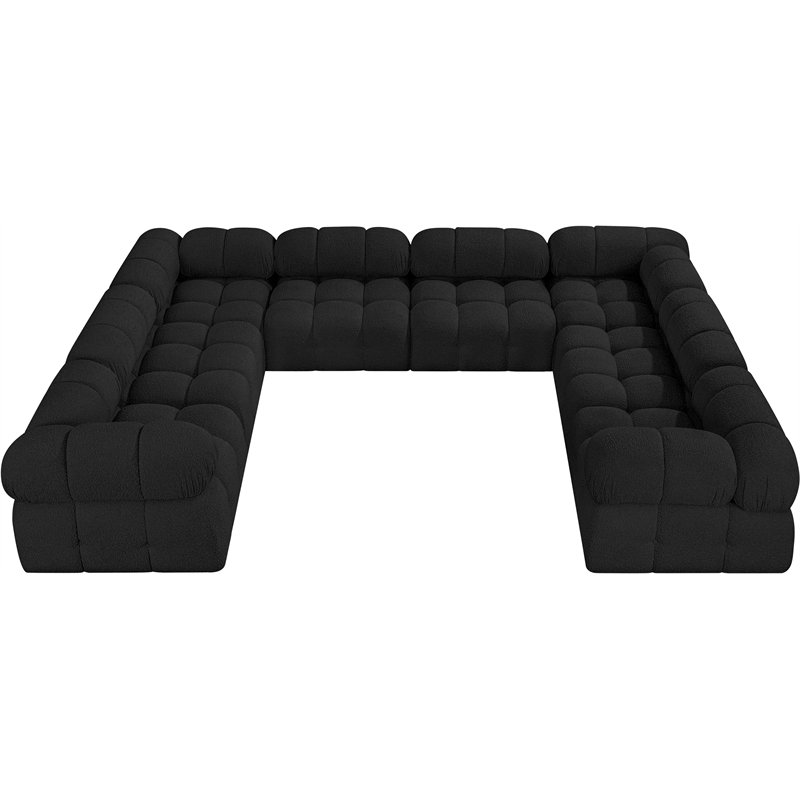 Meridian Furniture Ames Black Boucle Fabric Modular Sectional