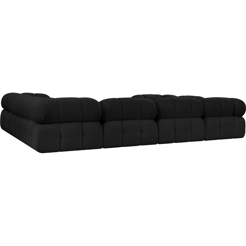 Meridian Furniture Ames Black Boucle Fabric Modular Sectional