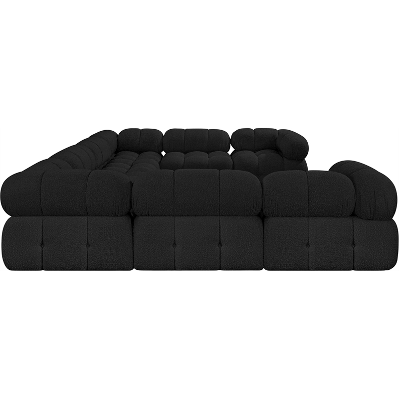 Meridian Furniture Ames Black Boucle Fabric Modular Sectional