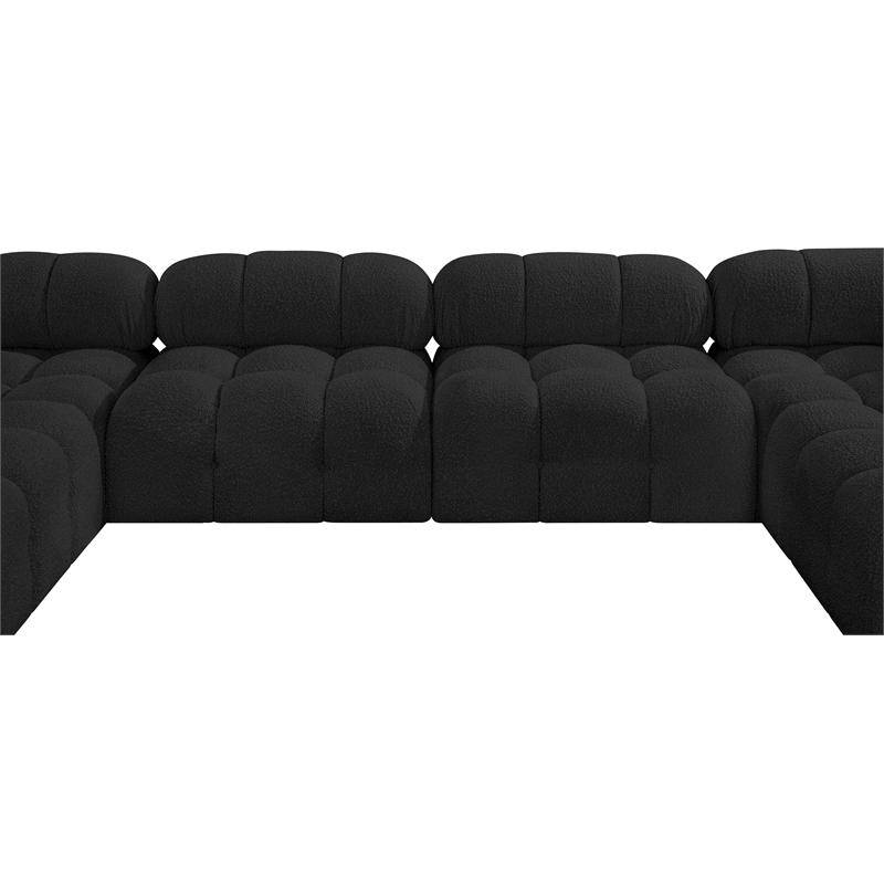 Meridian Furniture Ames Black Boucle Fabric Modular Sectional